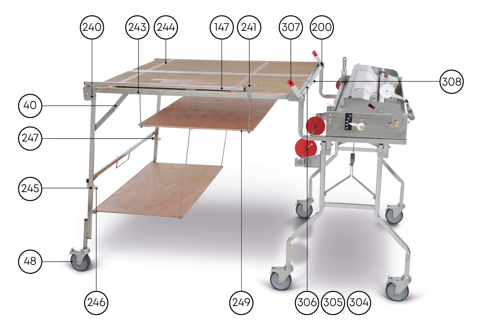 Ersatzteile für Geräte-Tische N