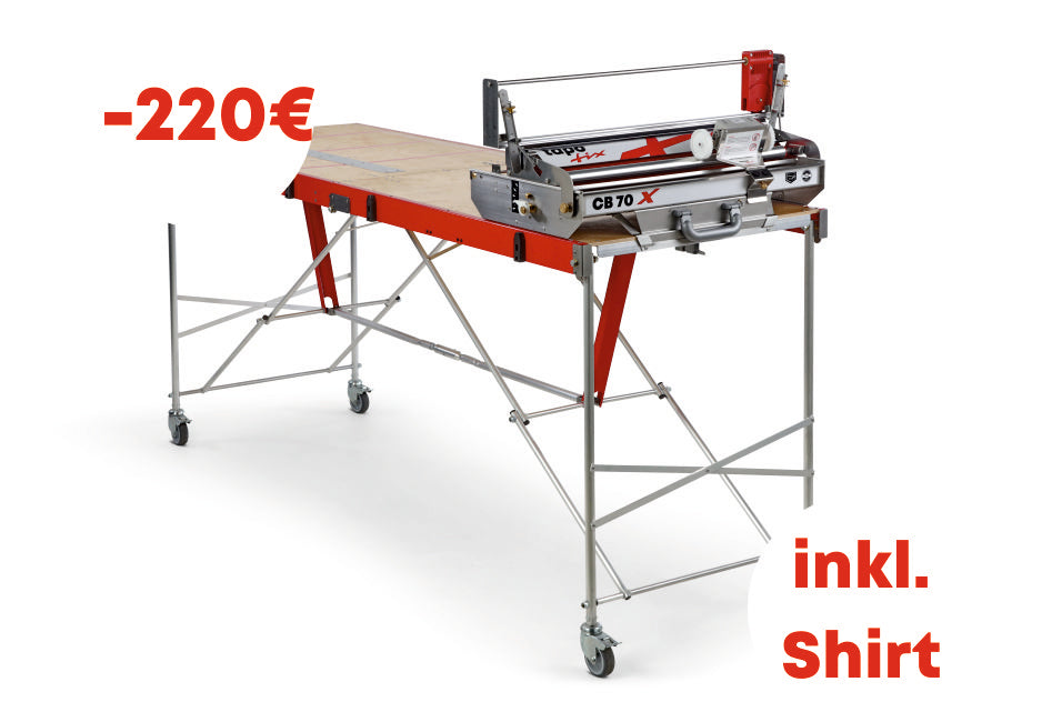 Komplettset Tapeziergerät CB 70 X, Schneidwagen 67-70, CB Meterzähler, Geräte-Tisch 70 X